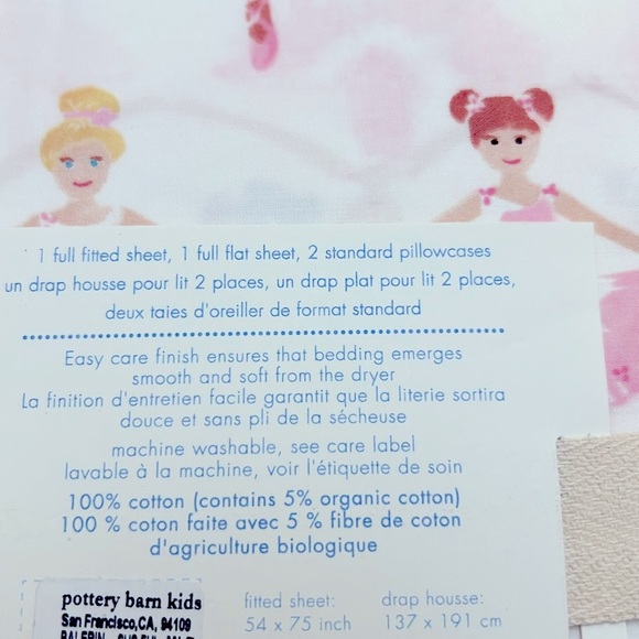 Pottery Barn Kids Organic Cotton Sheet Set Full NWT - Picture 3 of 8